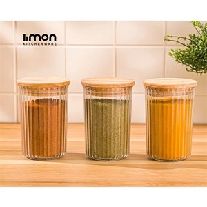 ادویه شیاردار درب چوبی 250 میلی لیتر لیمون