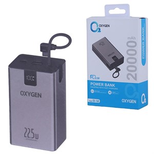 پاور بانک فست شارژ اکسیژن مدل OX-160 PD 22.5W ظرفیت 20000 میلی آمپر ساعت