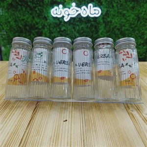 ست جا ادویه شیشه ای گرد شیشه مکارتی ادویه گرد