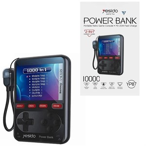 کنسول بازی و پاور بانک یسیدو مدل YP87 PD 20W ظرفیت 10000 میلی آمپر ساعت