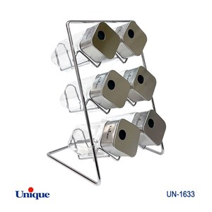 ست ادویه 6تایی شیشه مربع ایستاده UN-1633