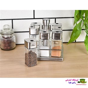 ست جا ادویه 8 پارچه یونیک کد 1623به همراه استند