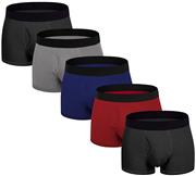 ADOLPH Men's Boxer Briefs 5 Pack No Ride-up Comfortable Breathable Cotton Sport Underwear