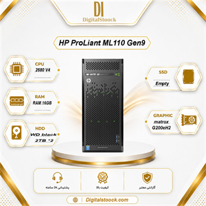 سرور استوک HP ProLiant ML110 Gen9 | Xeon E5-2680 v4 | رم 16GB | 4TB HDD RAID | کنترلر P420