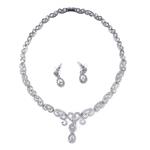 Missgrace Women Fashion Rhinestone Earrings and Rhinestone Necklace Elegant Jewelry Set Bridal Wedding Party Hair Jewelry Bridal Statement Necklace