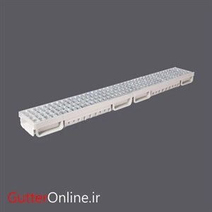گاتر عرض 13 عمق 6 با درپوش گالوانیزه مشبک سفید