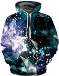 FLYCHEN Men's Digital Print Sweatshirts Hooded Top Galaxy Pattern Hoodie