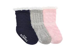 Robeez Baby Girls' 3-Pack Socks 