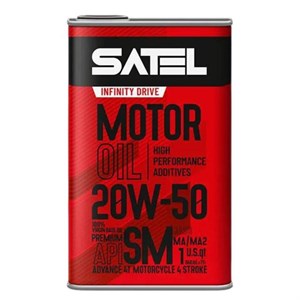 روغن موتور موتورسیکلت ساتل مدل 20W-50 API SM حجم 1 لیتر