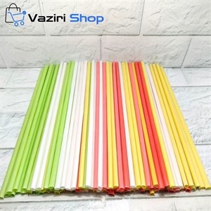 نی رنگی ساده نوشابه بسته 50 عددی