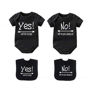 YSCULBUTOL Baby Bodysuits for Twin Boys Girls Twin Clothes Unisex Short Sleeve Yes We are Twins No We are Identical 
