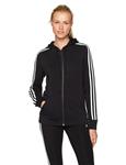 adidas Women's Essentials Cotton Fleece 3-Stripe Full Zip Hoodie