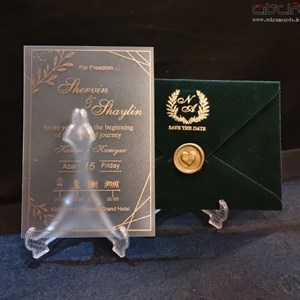 کارت عروسی پلکسی خارجی شفاف یا طلق کد 673