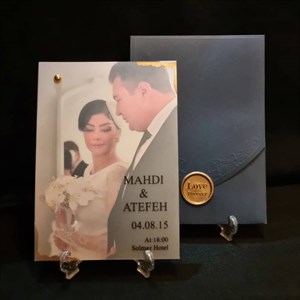 کارت عروسی با عکس عروس و داماد کد 682