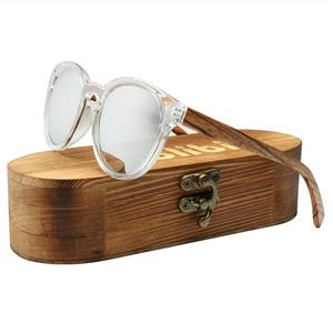 ABLIBI Womens Polarized Wood Sunglasses Retro Round Wood Shades in Original Box (Zebrawood, Silver) 