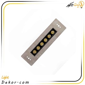 چراغ استخری توکار 6 وات استیل (مستطیل) تک رنگ مدل 6TML برند لدمان