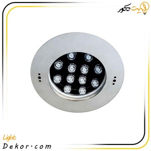 چراغ استخری توکار 24 وات گرد استیل (ضد اسید) تک رنگ مدل 24TOL برند لدمان