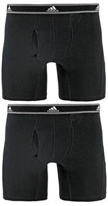 adidas Men's Relaxed Performance Stretch Cotton Boxer Brief Underwear (2 Pack) 