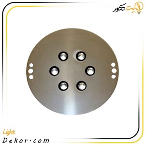 چراغ استخری توکار 6 وات گرد استیل (ضد اسید) تک رنگ مدل 6TON برند نیفان