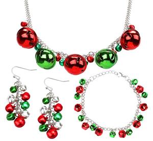 Your Little Lovely Jingle Bells Necklace Bracelet Earring - Christmas X-Mas Holiday Stocking Stuffers Accessories -Jewelry Gift for Women Girls 