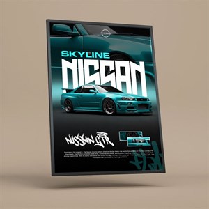 تابلو دکوراتیوپرمیوم Nissan Skyline GTR