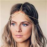 Yean Gold Head Chain Bohemian Hair Jewelry Headpiece Forehead Band Festival Hair Headband Accessories for Women and Girls (Gold)