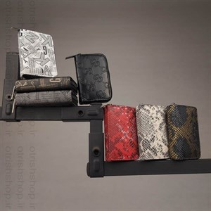 جاکارتی آکاردئونی زیپی چرمی (۹ جای کارت، قابل انتخاب ۳ طرح پوست ماری، نوشته و گوچی) | فروشگاه کیف اتریش