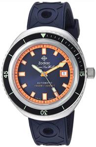 Zodiac Men's 'Super Sea Wolf 68' Swiss Automatic Stainless Steel and Rubber Casual Watch, Color:Blue (Model: ZO9504) 