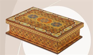جعبه خاتم مقوایی متوسط طرح شاه عباسی