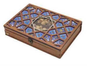 جعبه چوبی منبت کاری متوسط