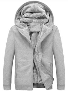 Yeokou Men's Winter Thicken Fleece Sherpa Lined Zipper Hoodie Sweatshirt Jacket