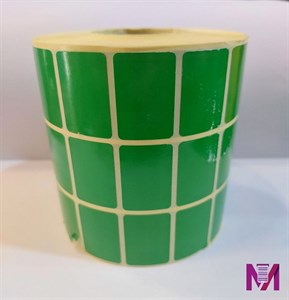 رول لیبل ریبون خور 21*31 کاغذی سبز سه ردیفه