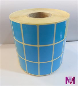رول لیبل ریبون خور 21*31 کاغذی آبی سه ردیفه