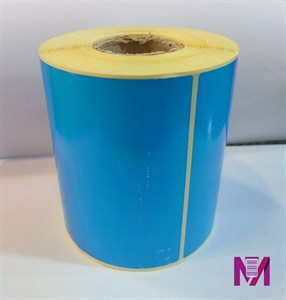 رول لیبل ریبون خور 80*100 کاغذی آبی تک ردیفه