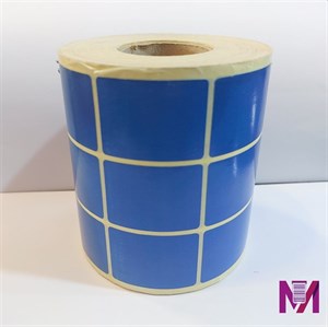 رول لیبل ریبون خور 40*35 کاغذی آبی سه ردیفه