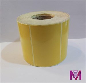 رول لیبل ریبون خور 50*80 کاغذی زرد تک ردیفه