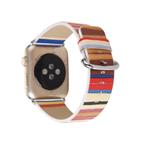 TCSHOW 38mm Soft PU Leather Colorful Stripe Replacement Strap Wrist Band with Silver Metal Adapter Compatible for Apple Watch Series 3 Series 2 and Series 1 (N)