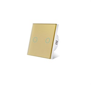 کلید دو پل هوشمند لمسی طلایی با قابلیت کنترل از طریق WiFi و ریموت
