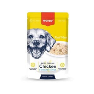پوچ سگ ونپی با طعم مرغ و جگر مرغ وزن 100 گرم