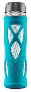 ZULU Atlas Glass Water Bottle with Flip Lid, Teal, 20 oz