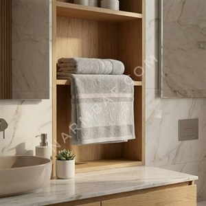 حوله دست و صورت دورونخ سایز (80×40) سبز روشن