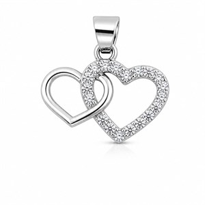 پلاک نقره زنانه مدل قلبی کد 639 