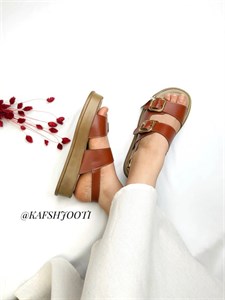صندل زنانه دو سگک رکابدار کد 17