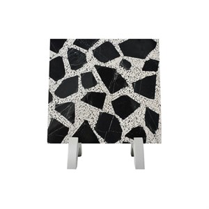 موزاییک لاشه سنگ مشکی زمینه سفید شاهین اصفهان (40*40)