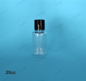 بطری پت ۲۵ سی سی دهانه ۱۸ با درب آب بند بدون شیار _ عمده