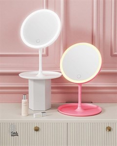 آینه آرایشی شارژی پایه دار با چراغ LED مدل L584