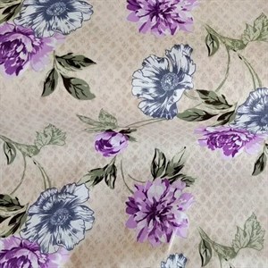 ملحفه طرح گل - خاکستری بنفش (عرض 2 متر)