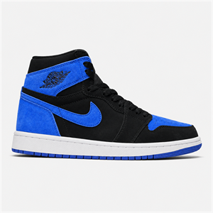 کتونی جردن وان ساقدار مشکی آبی Air Jordan 1 High Royal Reimagined