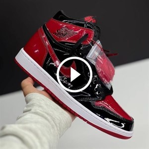 کفش نایک ایر جردن وان ساقدار ورنی مشکی قرمز  Nike Air Jordan 1 High Patent Bred