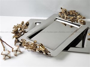 سینی استیل طرح مرغ آمین